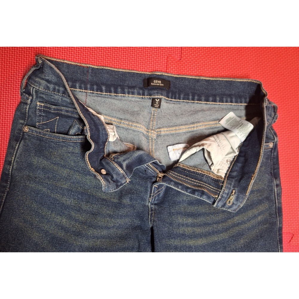 True Religion Blue Denim Jeans Geno Relaxed Slim Fit Pants Size 32x32 Men's - Picture 10 of 10
